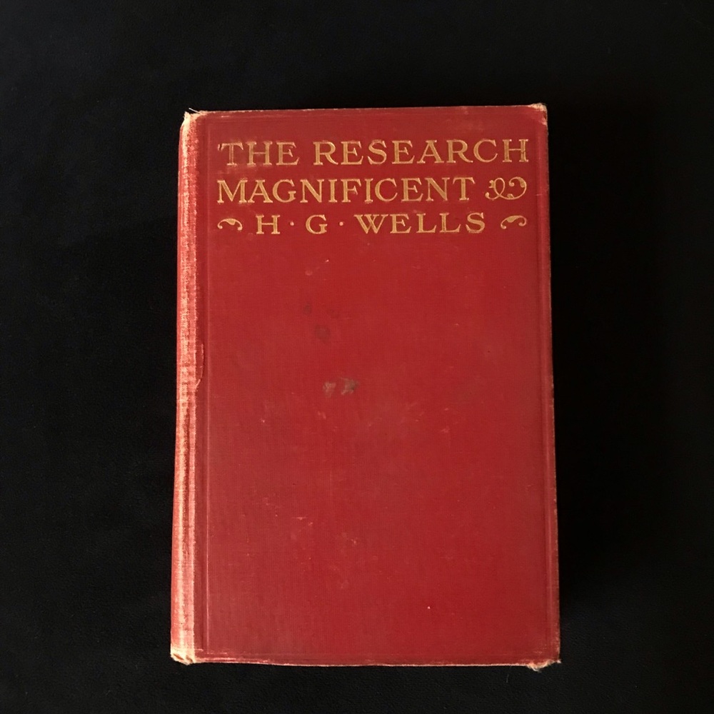Rare Antique 1915 “The Research Magnificent” by H.G. Wells Classic Hardback Red